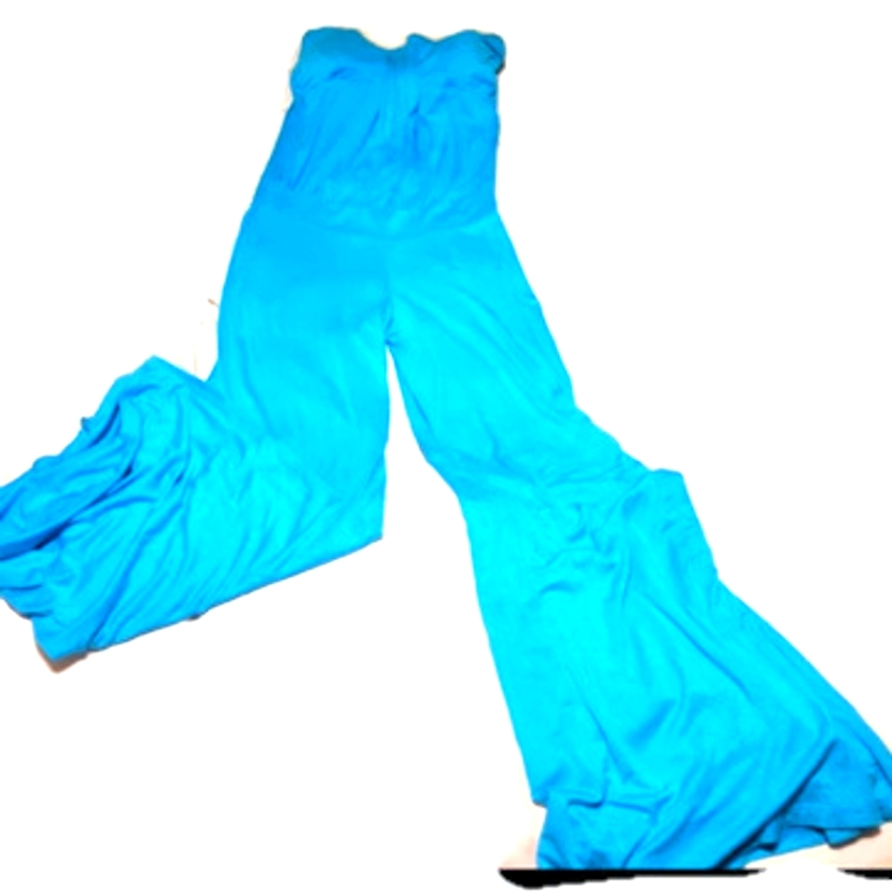 Body central jumpsuit or Romper.  Strapless. Turquoise. Large.